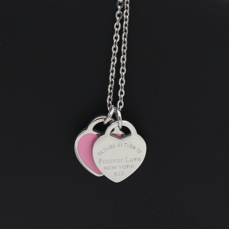 Pink Dual Heart Pendant