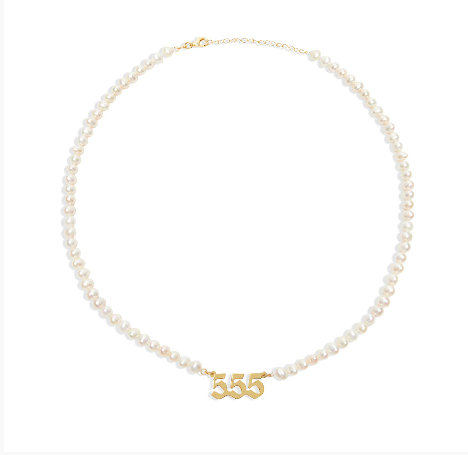 Pearl Angel Number Necklace