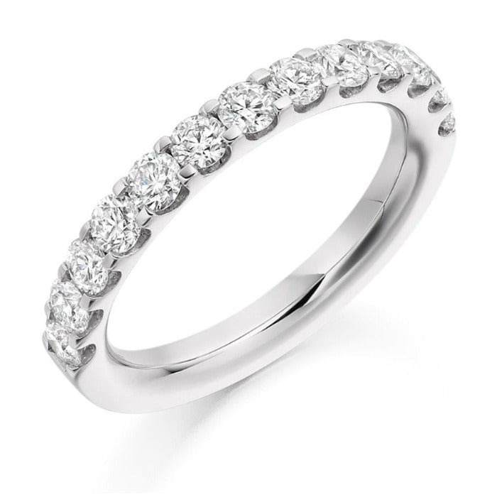 Round Cut Zirconia Diamond Half Eternity Ring