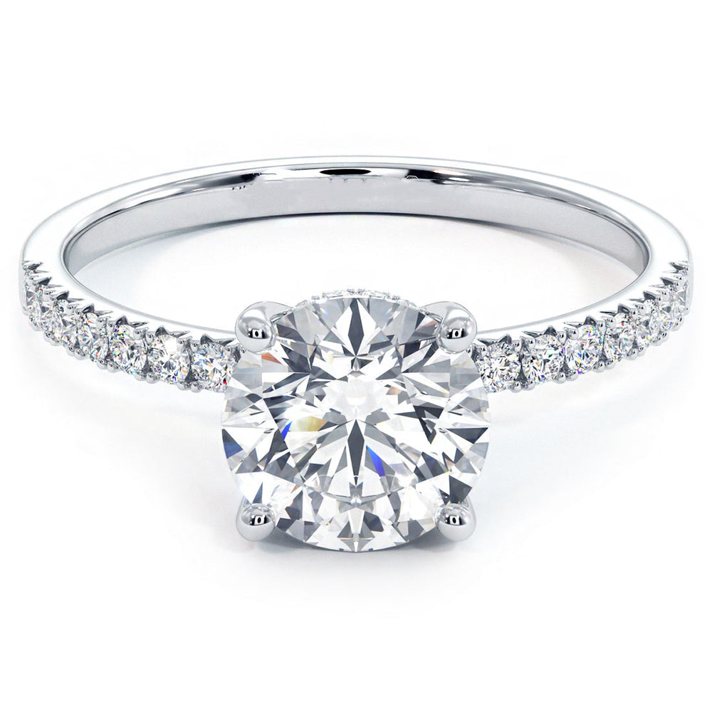 Zirconia Diamond Round Moissanite Silver Ring