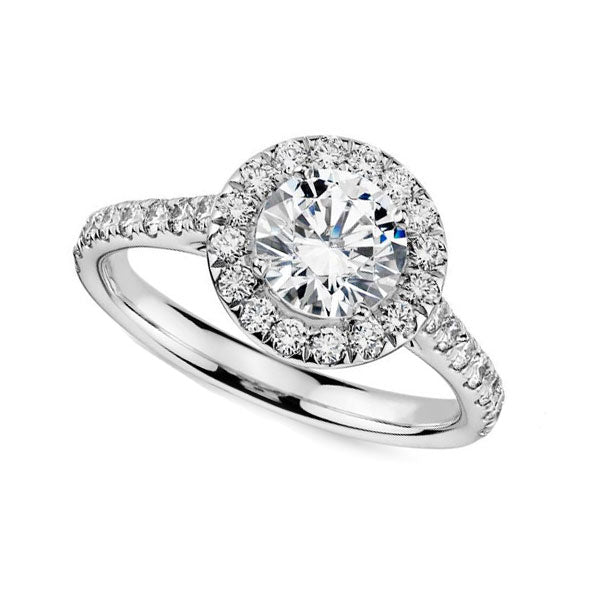 Platinum Pave Diamond Zirconia Ring