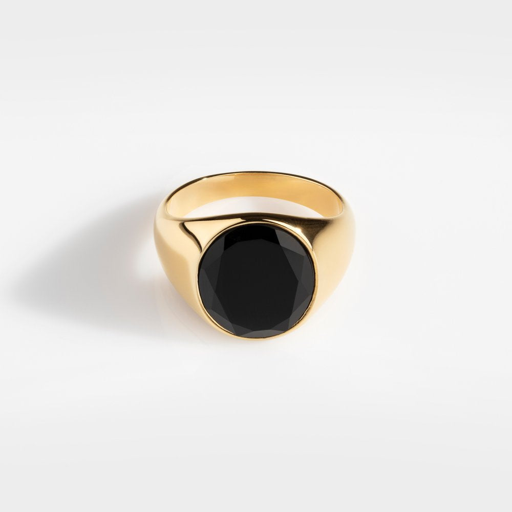 Obsidian Round Ring