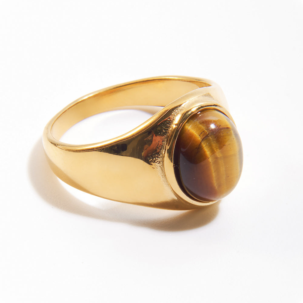 Tiger's Eye Round Ring