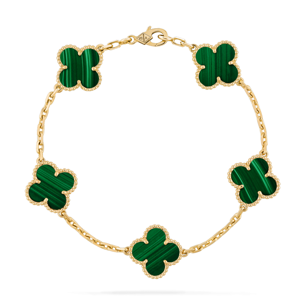 Green Malachite Clover Bracelet