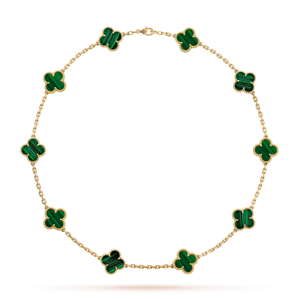 Green Malachite Clover Necklace