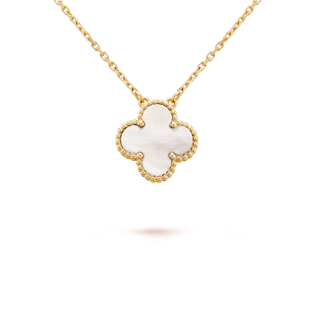 White Single Clover Pendant