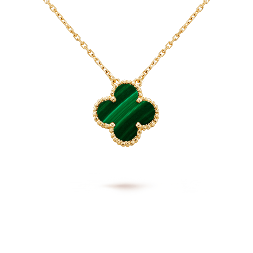 Green Malachite Single Clover Pendant