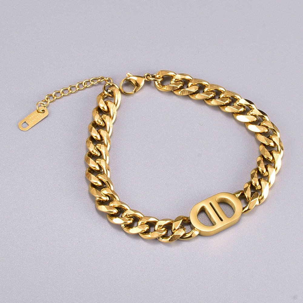 Double D Chain Bracelet