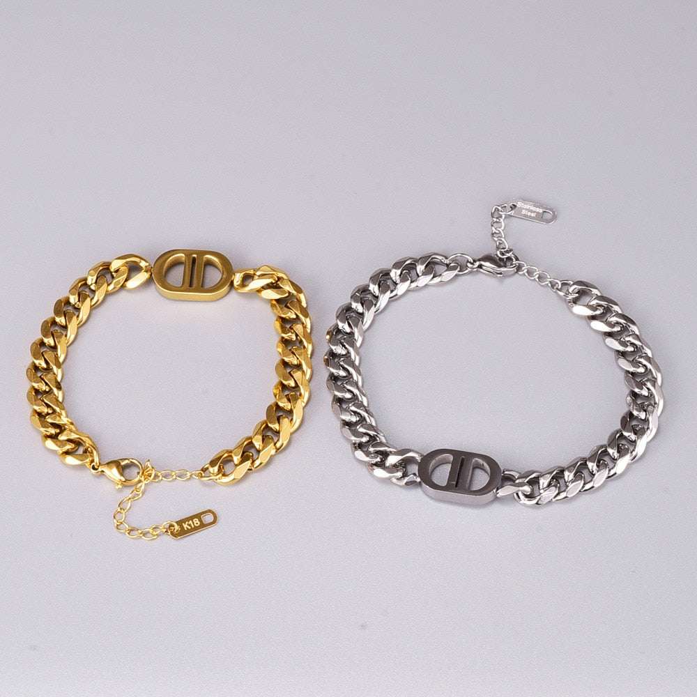 Double D Chain Bracelet