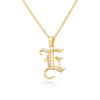 Old English Capital Initial Necklace