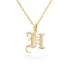 Old English Capital Initial Necklace