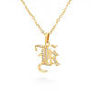 Old English Capital Initial Necklace