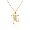 Old English Capital Initial Necklace