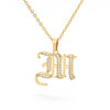 Old English Capital Initial Necklace