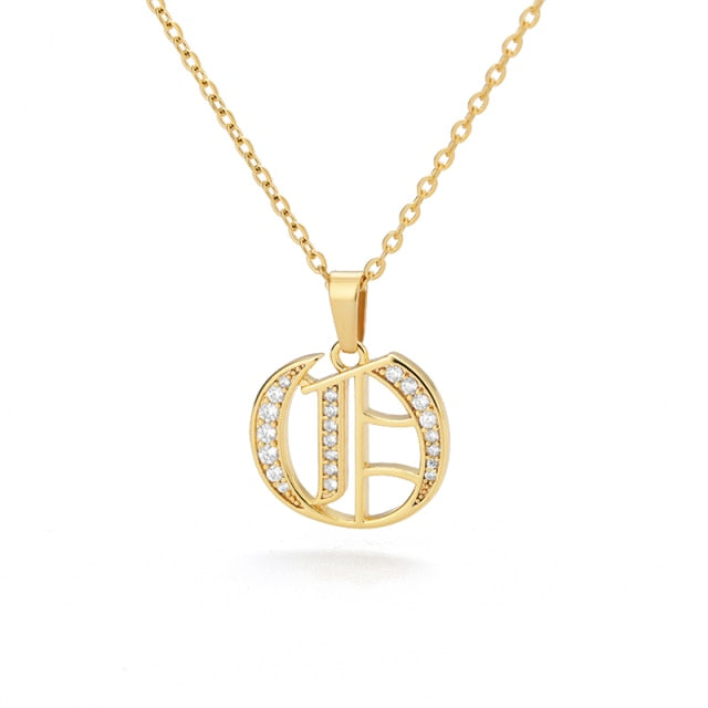 Old English Capital Initial Necklace