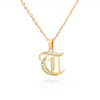 Old English Capital Initial Necklace