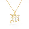 Old English Capital Initial Necklace