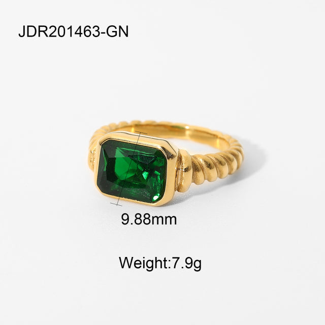 Emerald Coiled Ring