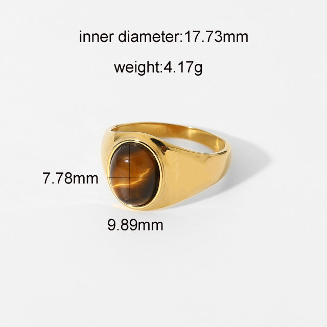 Tiger's Eye Round Ring