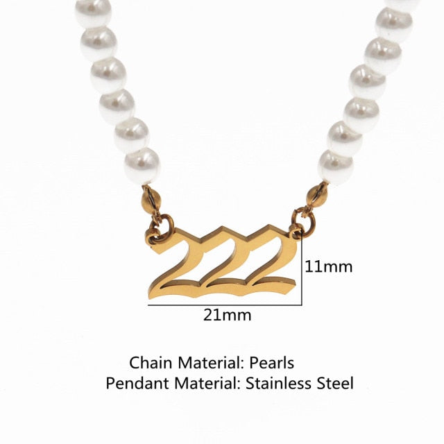 Pearl Angel Number Necklace