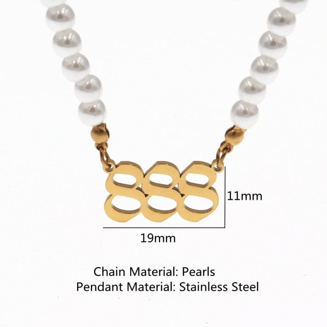 Pearl Angel Number Necklace