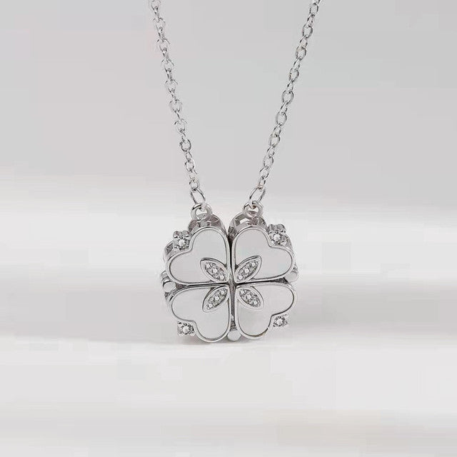 Four Leaf Clover Heart Necklace